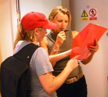 Two girls prepare to set out on a London treasure hunt.