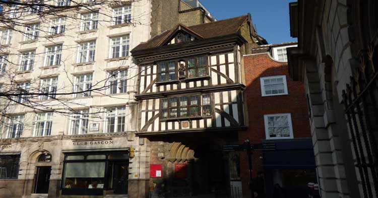 The old Tudor gatehouse that features on the St Paul's Treasure Hunt