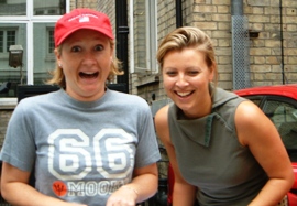 Two girls surprised by a clue.