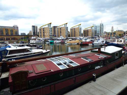 A view across Limehouse Basin..