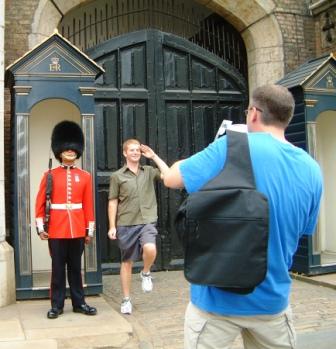 Man marching on our St James Treasure hunt.