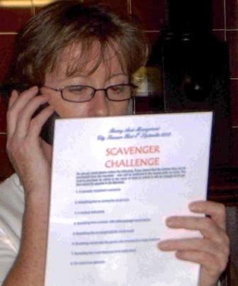Woman reading a clue.