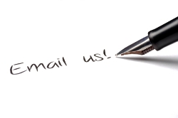 Pen writing "email us.