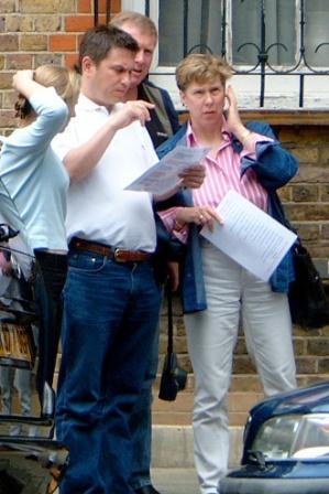 Group pondering a Spitalfields Treasure Hunt clue.