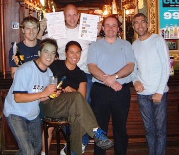 The winnin treasure hunt team poses.