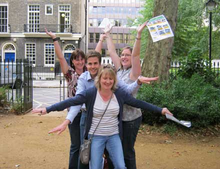 A group undertaking a Blommsbury Pose.