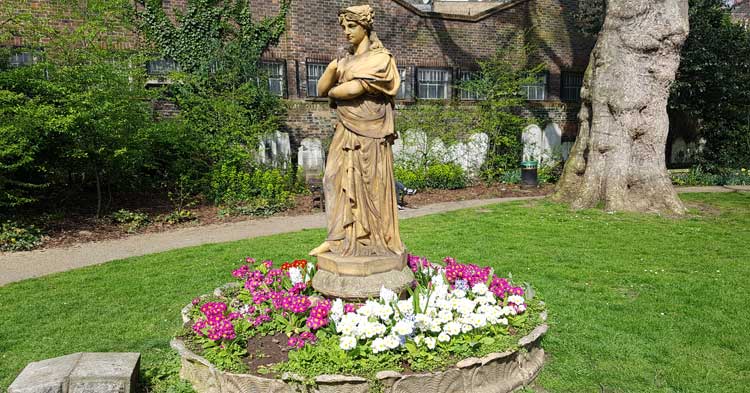 A statue from one of the gardens on the King's Cross Treasure Hunt.