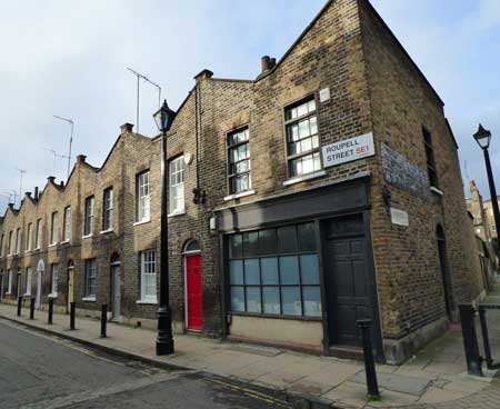 The old workmen's cottages behind Waterloo Station.