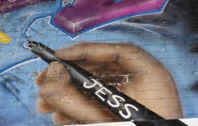 A painted pen which is some of the street art featured on the treasure hunt.