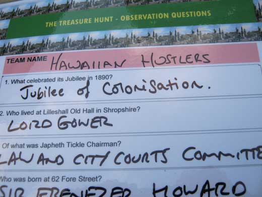 The London treasure hunt observation questions challende.
